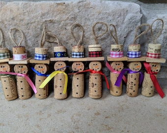 Wine Cork Snowman Christmas Ornament