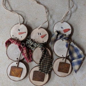 17+ Snowman Wood Slice Ornament