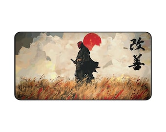D.M. Schreibtischmatte mit Sci-Fi Samurai Design - Einzigartiger Büro-Arbeitsplatz Dekor, Gaming-Mauspad, Home-Office-Accessoire, ideal für Sci-Fi Fans