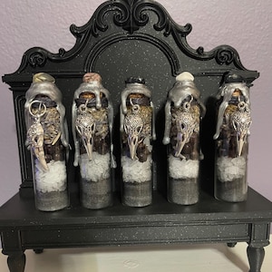 Raven Protection Spell Jar: Gothic Herbal Curio with Silver Charm