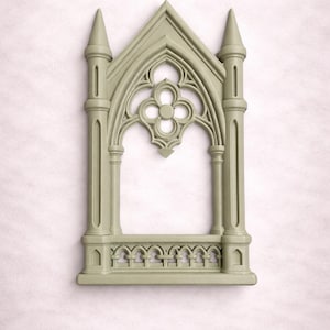 Gothic Arch Wall Plaque – Cathedral Style Decor for Witchy & Dark Interiors