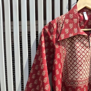 "Eco-friendly handmade kurti – red cotton ethnic wear for everyday"