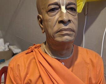Big Shrila Prabhupad iskcon founder Idol 27Inch/69cm Real Face Polyresin Marble Dust Murti | prabhupar murti for temple ,Swami shrila prabhu