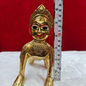 6inch/16cm Brass Radha Rani Murti | Srimati Radharani Idol | Handmade Pure Brass Figurine from Vrindavan