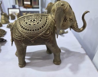 Éléphant Dhokra en bronze d'Inde - Bois, Bronze - Catawiki