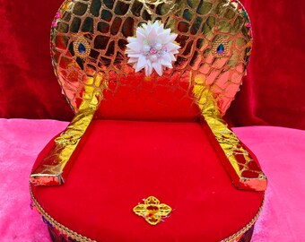 Laddu Gopal Singhasan para tamaño 7 a 12 no / Krishna Asiento del Trono Decorativo para Mandir Altar & Pooja, vrindavan sinhasan asan
