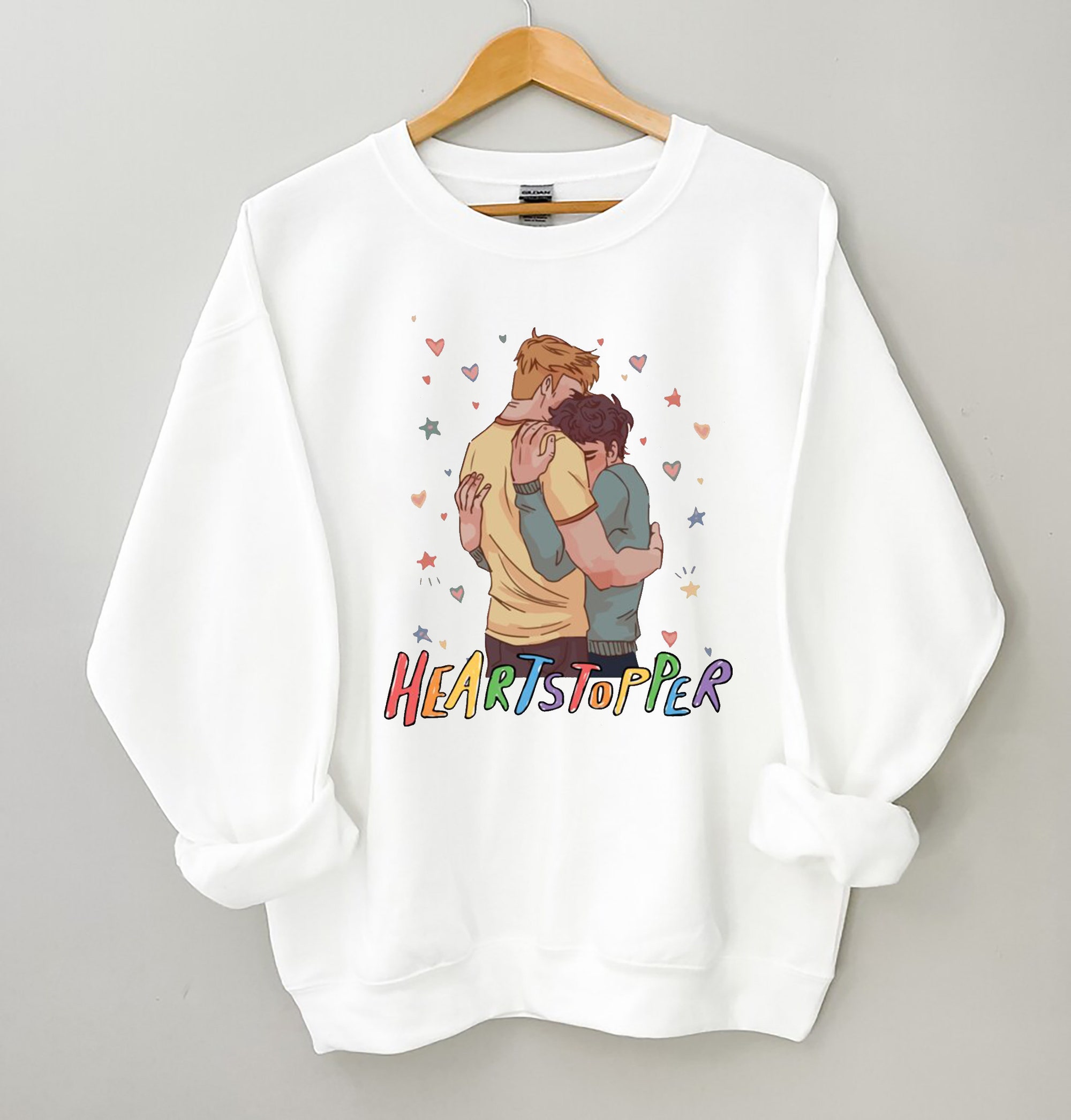 Nick And Charlie Heartstopper Sweatshirt, Heartstopper Rainbow Leaves