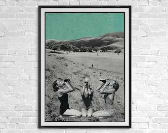 Best Friends - Vintage Women Drinking - Female Portrait - Giclee Print - Sisters - "The Perfect Day"