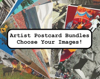 Artist Postcard Pack - Costruisci il tuo set - Collage Art originale - Carte framabili - Set di cartoline - Piccole opere d'arte