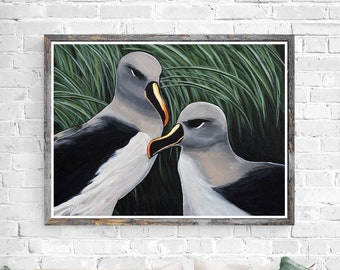Pintura de aves, Reproducción de archivo impresión de pintura original, impresión de arte de aves, impresión albatros, pintura animal, arte de aves de Nueva Zelanda