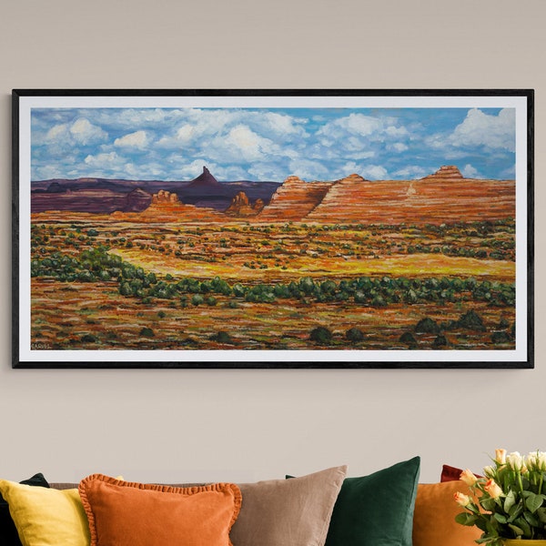 Desert Landscape Painting, Original Artwork, Fine Art Reproduction Print, Southwestern Art, Desert Print, Canyon Art Print, Utah Desert Art