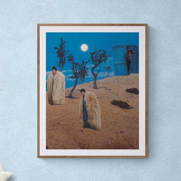 Surreal Art Print, Strange Collage Art, Nursery Wall Art, Dream Art, Fine Art Reproduction Print, Twilight Moon Artwork, Art For Child