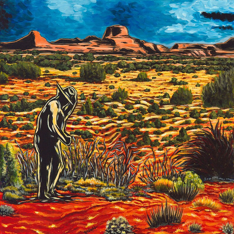 Southwest Desert Painting Giclee Print Desert Landscape Utah Etsy