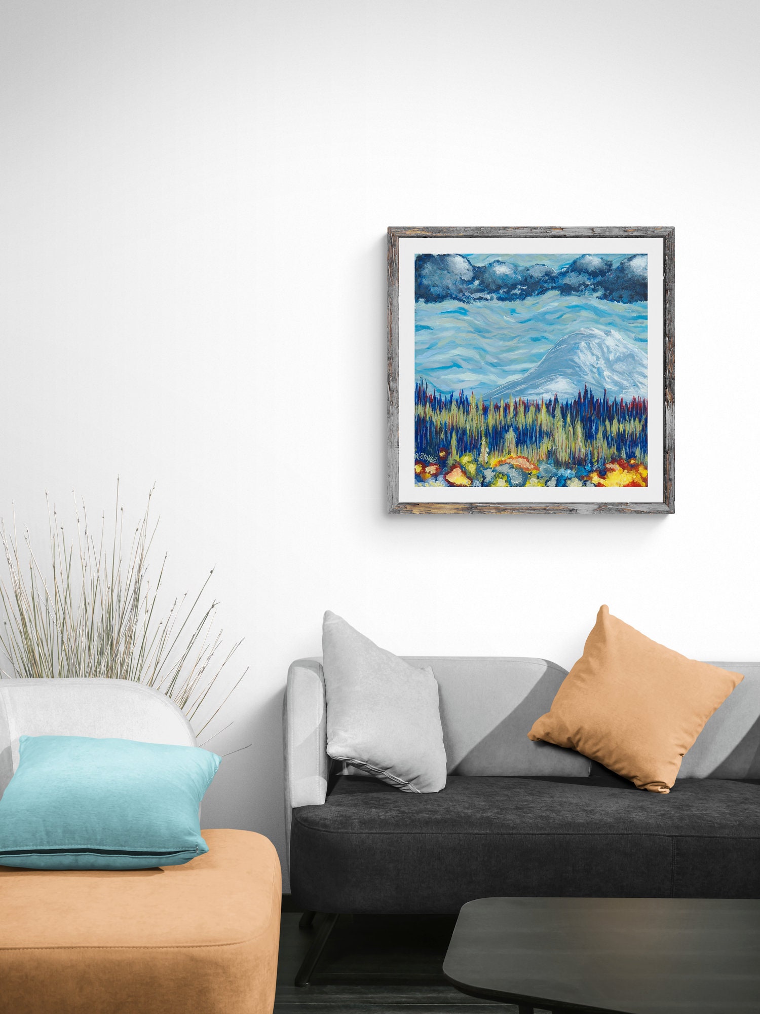 Mt. Rainier Painting Pacific Northwest Landscape Art Print Etsy