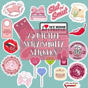 Smutty +25 PNG Smut Stickers INSTANT Romance  Clip Art Book Lover Stickers Bundle Dark Romance  Book Stickers Smutty BookTok Stickers Cricut
