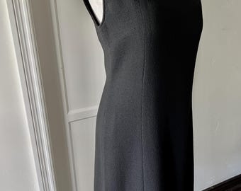 Perfect Little Black Dress! Luciano Barbera, Made in Italy. Wool Boucle, fully lined  Size 8