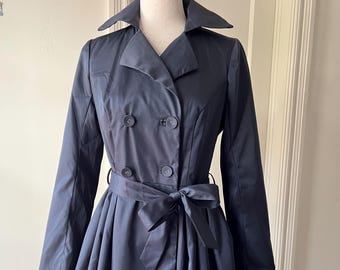 Flirty, Full-Skirt, Navy, Vintage-Inspired Coat by Darling UK size M/8