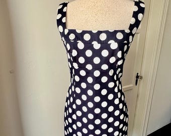 Gio'Guerreri Vintage Navy Polka Dot Summer Dress