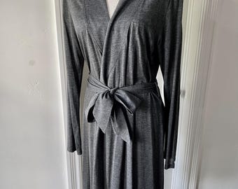 LaPerla Studio, Heather Charcoal Grey, Modal/Cashmere, Wrap Robe.  Size 2 Italy, Size 8 US