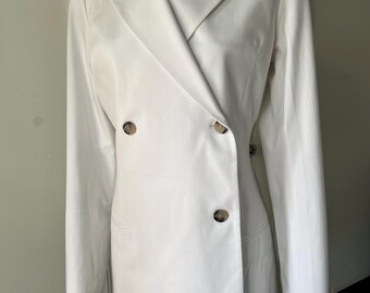 Helmut Lang, White, Cotton Blend, Blazer/Jacket