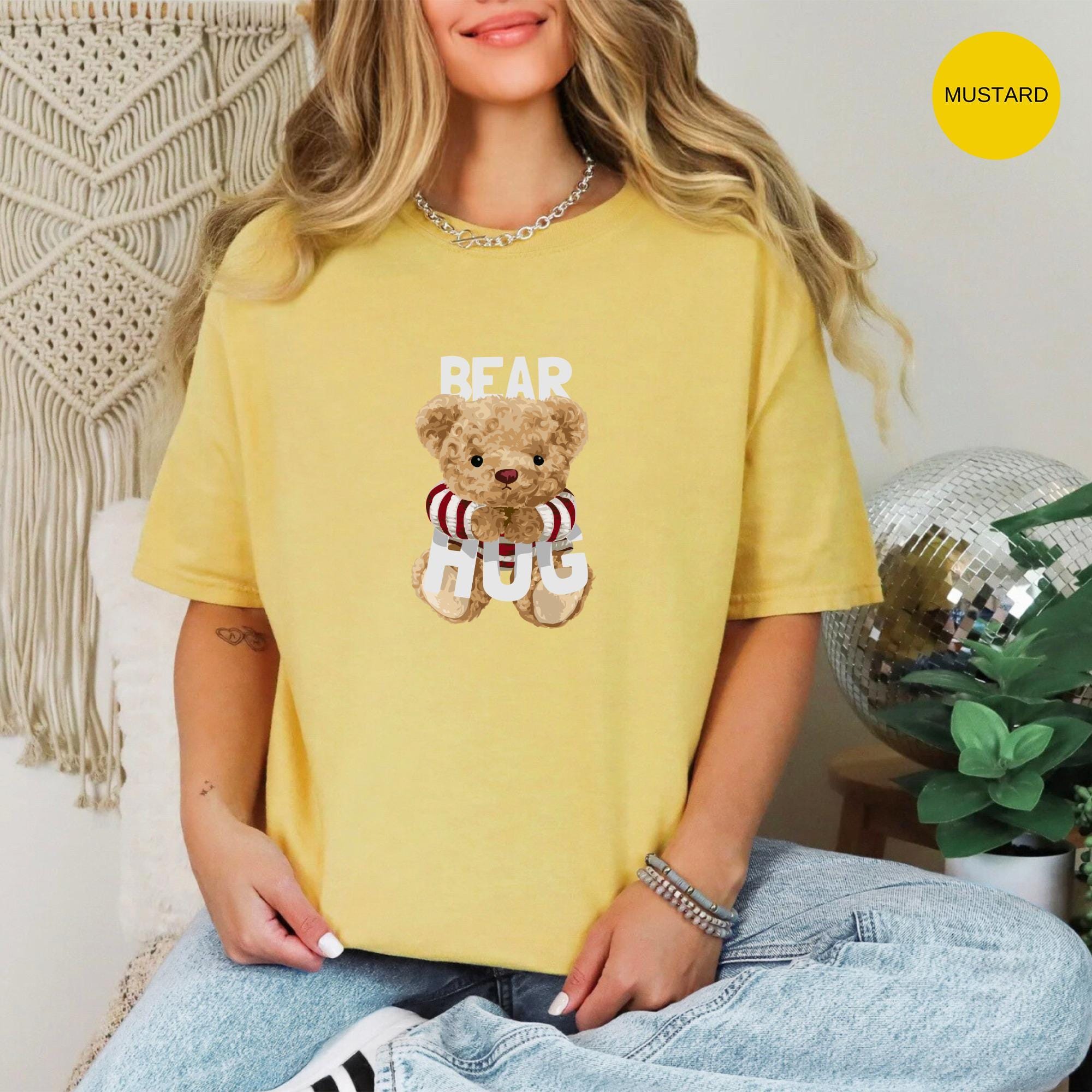 Bear Hug Graphic Tee, Teddy Bear Design, Comfort Colors Shirt - Etsy