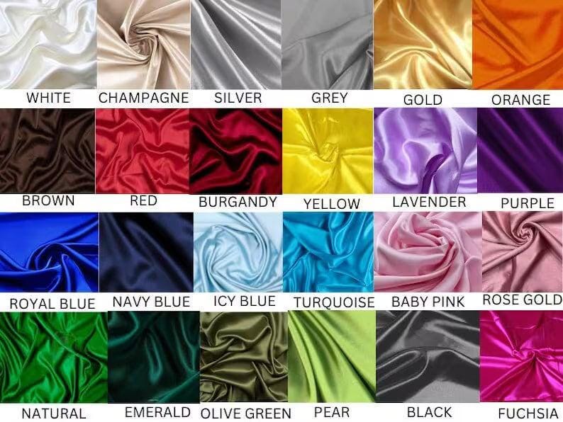 Image of color swatches for Fabric color selection for Customization & Personalization of Customers Requirement to make Satin Silk Trouser