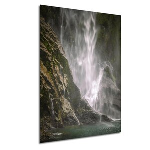 Milford Sound Waterfall Print: Fiordland New Zealand Vertical Landscape