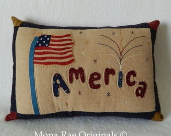 America Pillow ~  USA Pillow - Designer/Throw/Accent/ Sofa/Chair/ Pillow 15" x 20" - 4TH Of July, Memorial Day, Flag Day, Labor Day