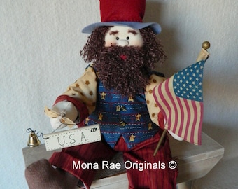 Uncle Sam Doll, 'Uncle' ~ Patriotic 24 Inch Soft Sculptured Doll ~ July 4th, Flag Day, Labor Day, Independence Day Doll