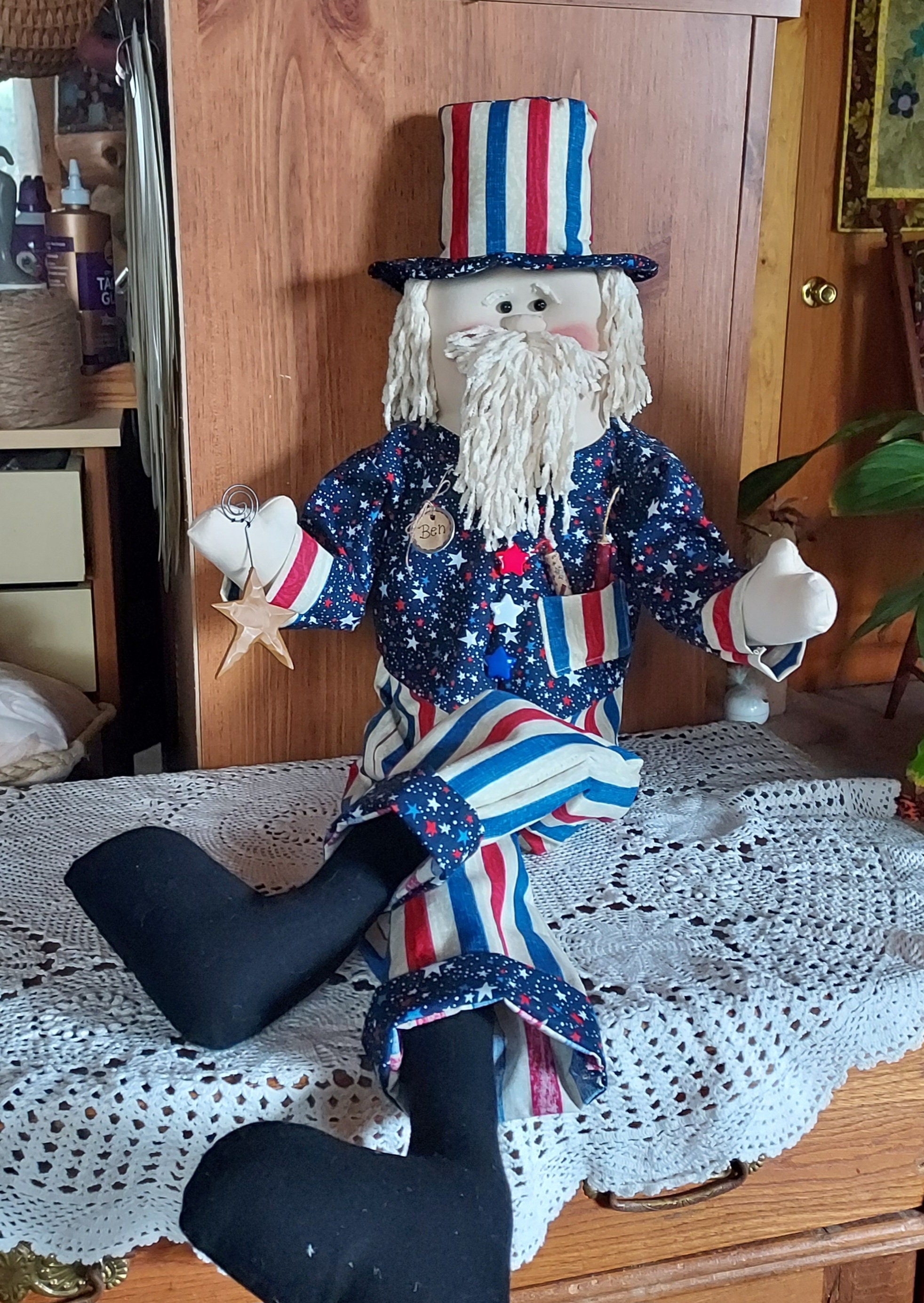 Handmade Uncle Sam Doll: 36