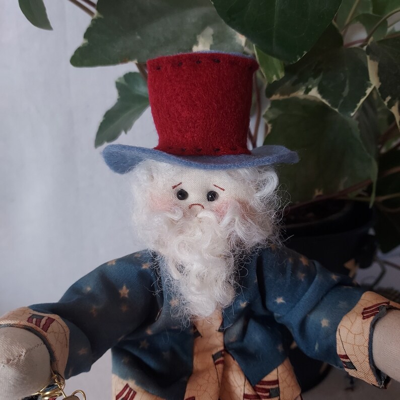 Uncle Sam Doll 11 Inch Independence/Memorial Day/Veterans Day Farmhouse Decor/Country Decor image 2