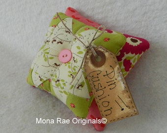 Handmade Quilted Pin Cushion - Patchwork Star Design