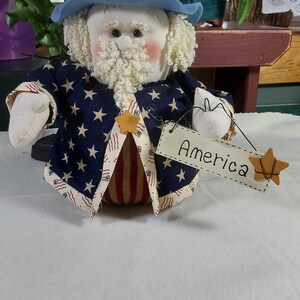 Uncle Sam Doll 9 Inch Doll with Sign Independence/Memorial Day/Veterans Day Farmhouse Decor/Country Decor image 5