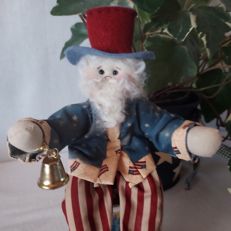 Uncle Sam Doll 11 Inch Independence/Memorial Day/Veterans Day Farmhouse Decor/Country Decor image 1