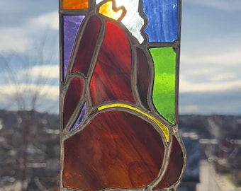 Broke the Mold Stained Glass Suncatcher - Curvy Figure Art