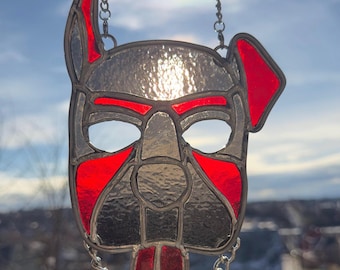Stained Glass Suncatcher - Pup Mask