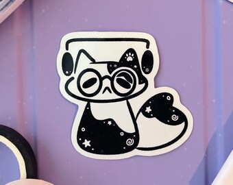 Headphones Cat Glossy Sticker