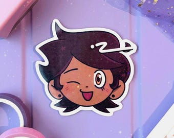 Luz Noceda Glittery Star Holographic Sticker
