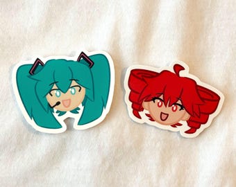 Miku and Teto Glossy Stickers