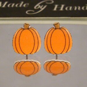 Tall Pumpkin Stud earrings - Fall Harvest Gift shop jewelry - Autumn Thanksgiving accessories