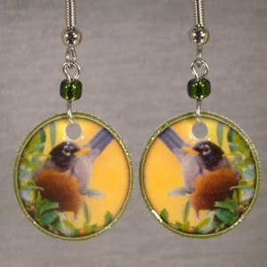 Robin Bird Dangle Earrings - Spring Birds Accessories - Wildlife Gift shop jewelry - backyard bird jewelry