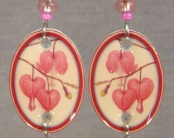 Bleeding Heart Dangle Earrings - Flower Jewelry - Spring Accessories Jewellery