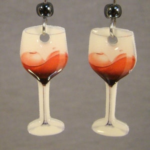 Red Wine Glass Earrings - I love Wine gift shop accessories - Bartender Jewelry