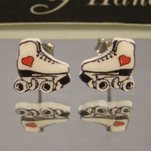 Roller Skates Stud earrings - Roller Derby skate Jewelry - Roller Skating Rink Novelty jewelry - Skater gift shop accessories