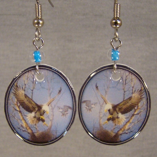 Bald Eagle Earrings - Flying Eagle Earrings - Wildlife Earrings - Birds of Prey Jewelry - Eagle's nest jewelry - I love eagles accessories