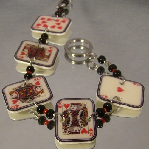 Royal Flush Playing Card Bracelet: Handmade Casino Jewelry