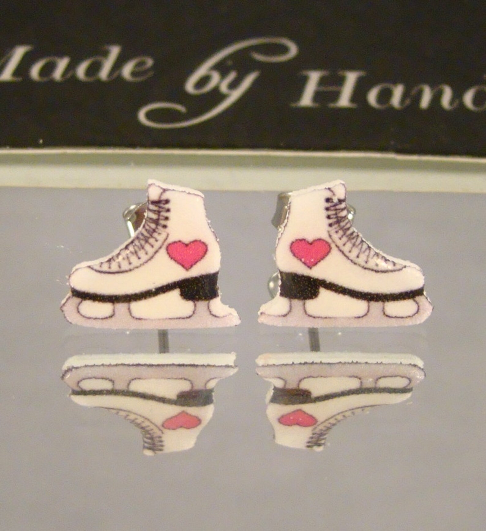 Ice Skates Stud Earrings I Love Ice Skating Jewelry Pink Etsy