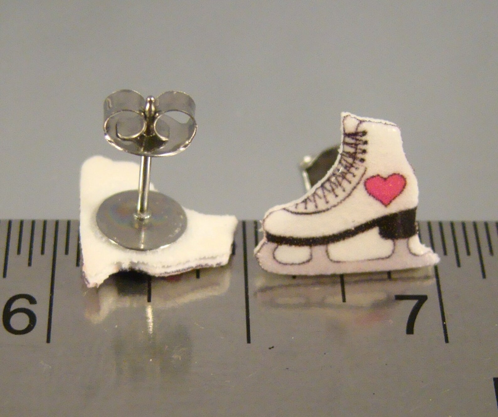 Ice Skates Stud Earrings I Love Ice Skating Jewelry Pink Etsy