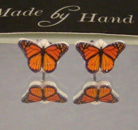 Monarch butterfly earrings sale studs