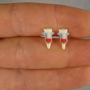 Syringe Stud Earrings Nurse phlebotomist Jewelry Hospital gift shop jewelry image 4